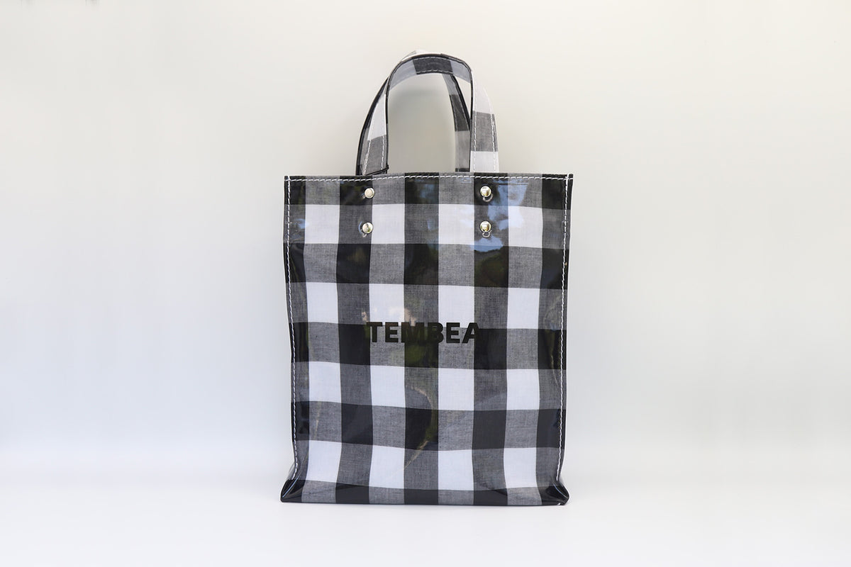 TEMBEA｜テンベア【PAPER TOTE SMALL GINGHAM BLACK LARGE】 – and-g