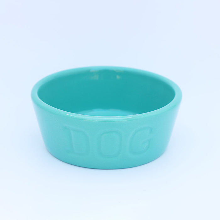 バウアーポッタリー Sサイズ ドッグボウル スプルース（濃い緑